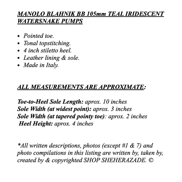 MANOLO BLAHNIK BB 105mm WATERSNAKE PUMPS - Picture 15 of 15